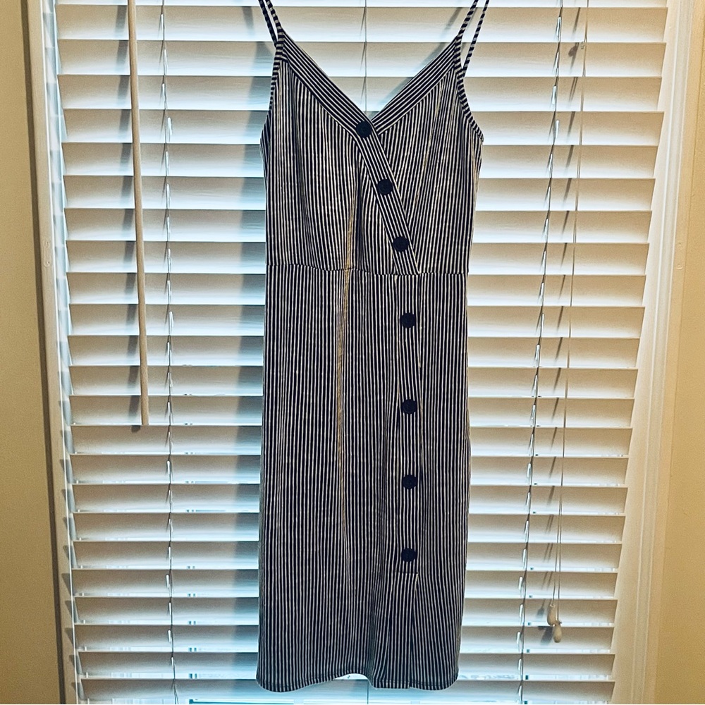 Black and white striped dress